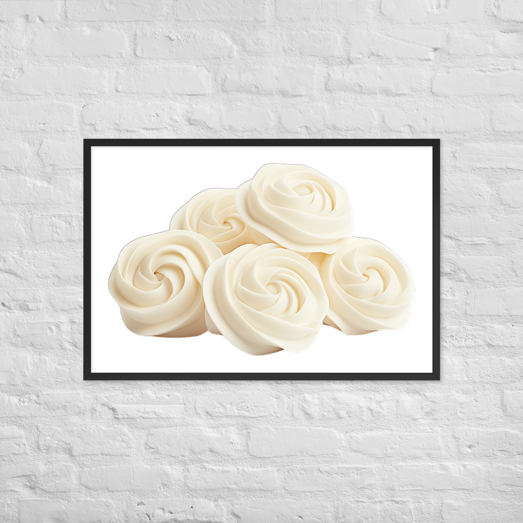 White Chocolate Swirls Framed poster 🤤 from Yumify.AI