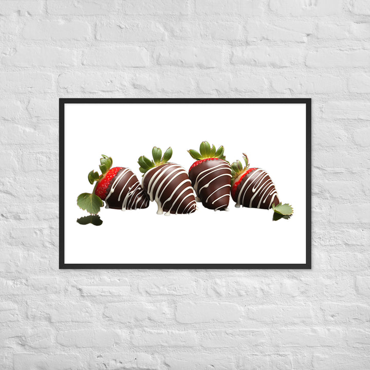 Chocolate Covered Strawberries Framed poster 🤤 from Yumify.AI