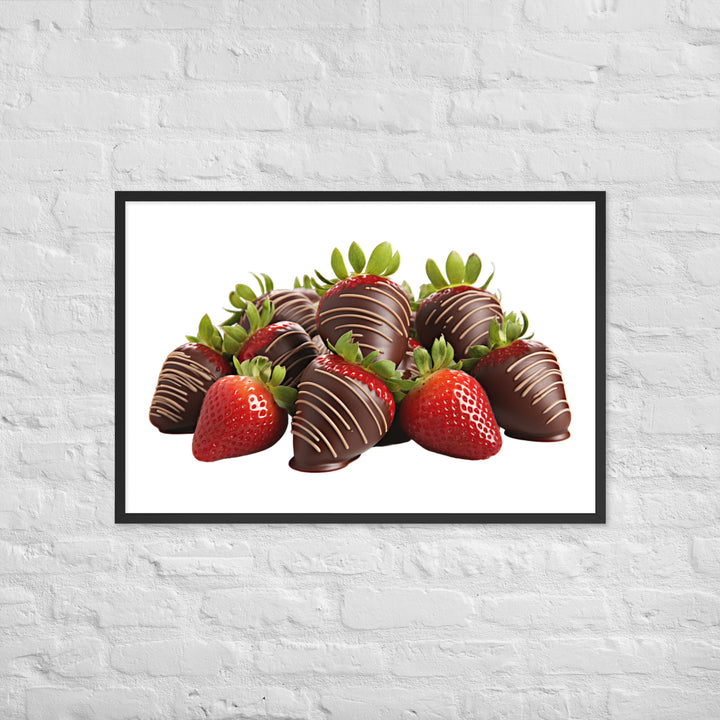 Chocolate Covered Strawberries Framed poster 🤤 from Yumify.AI