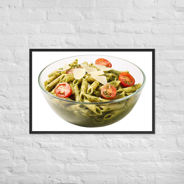 Fresh Basil Pesto Penne Framed poster 🤤 from Yumify.AI