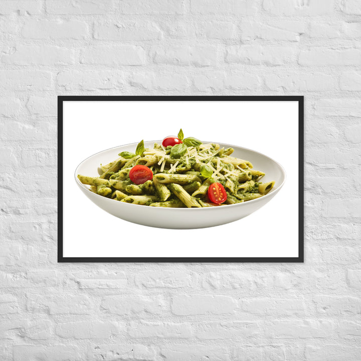 Fresh Basil Pesto Penne Framed poster 🤤 from Yumify.AI