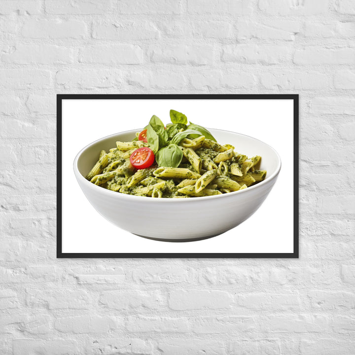 Fresh Basil Pesto Penne Framed poster 🤤 from Yumify.AI