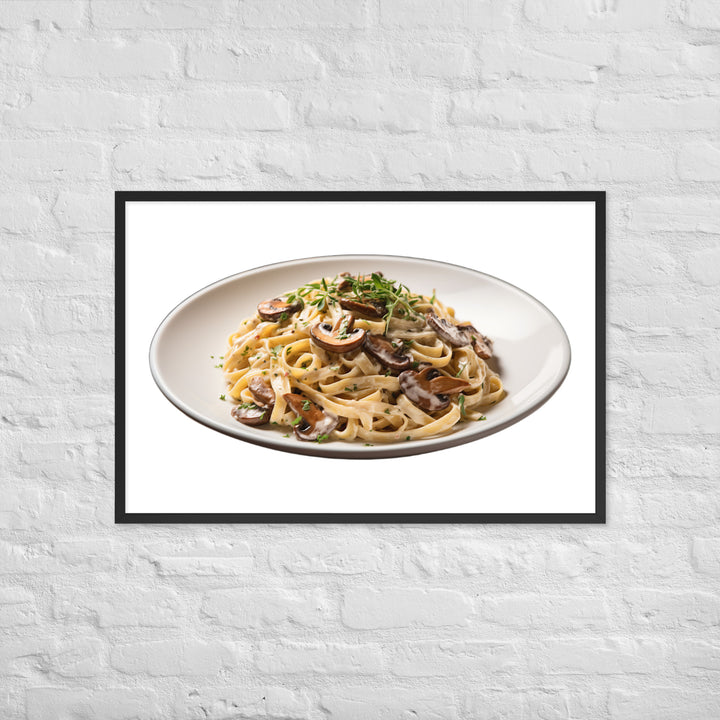 Creamy Mushroom Fettuccine Framed poster 🤤 from Yumify.AI