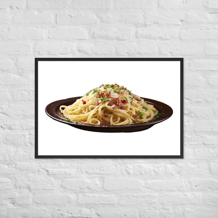 Classic Spaghetti Carbonara Framed poster 🤤 from Yumify.AI