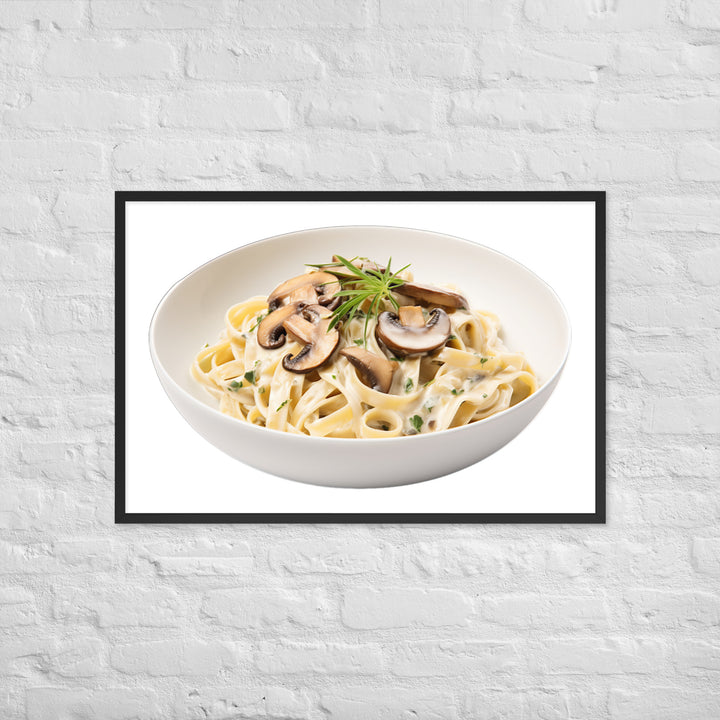 Creamy Mushroom Fettuccine Framed poster 🤤 from Yumify.AI