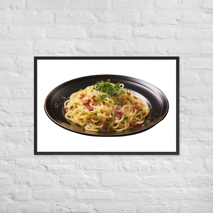 Classic Spaghetti Carbonara Framed poster 🤤 from Yumify.AI