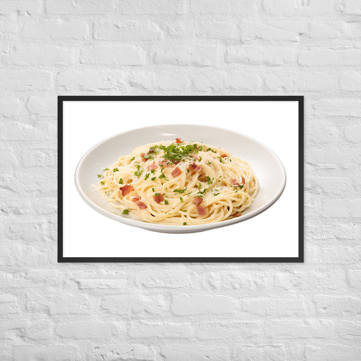 Classic Spaghetti Carbonara Framed poster 🤤 from Yumify.AI