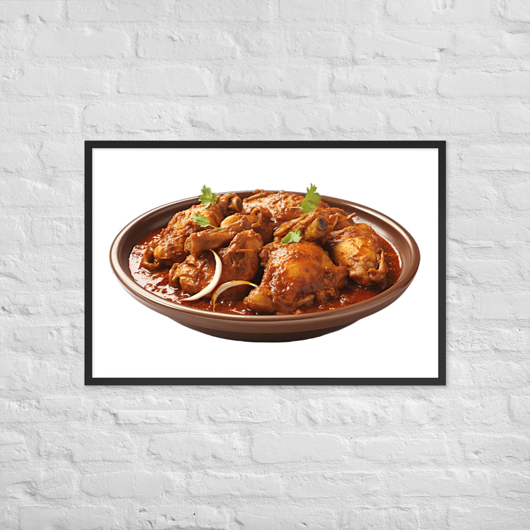 Spicy Chicken Curry Delight Framed poster 🤤 from Yumify.AI