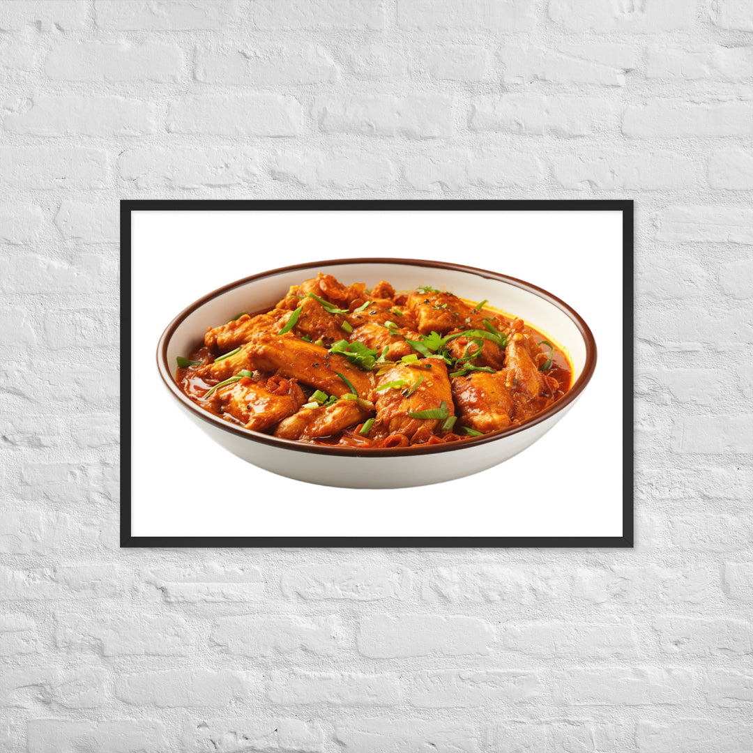 Spicy Chicken Curry Delight Framed poster 🤤 from Yumify.AI