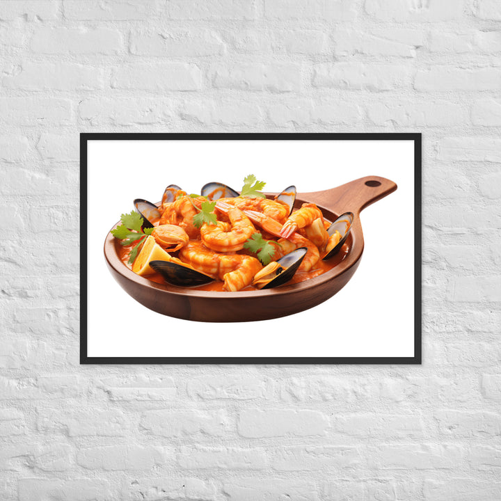 Seafood Curry Extravaganza Framed poster 🤤 from Yumify.AI