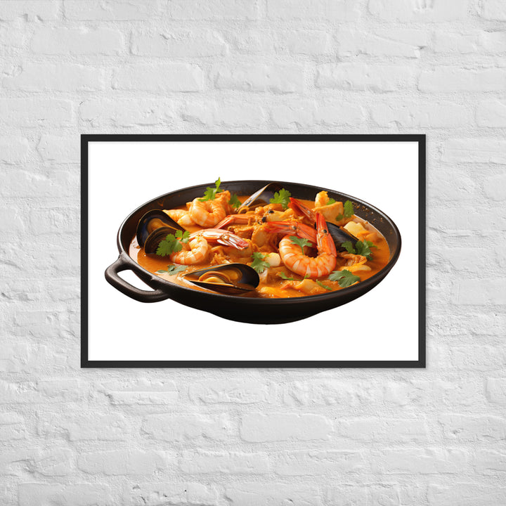 Seafood Curry Extravaganza Framed poster 🤤 from Yumify.AI