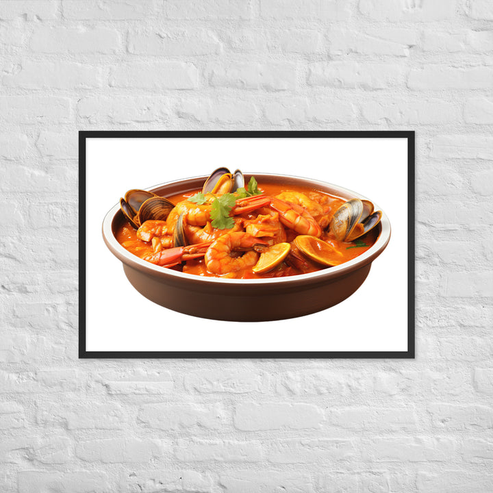 Seafood Curry Extravaganza Framed poster 🤤 from Yumify.AI