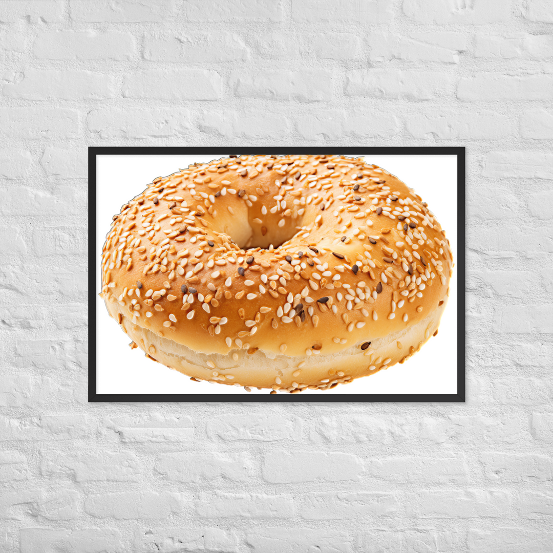 Sesame Seed Bagel Framed poster 🤤 from Yumify.AI