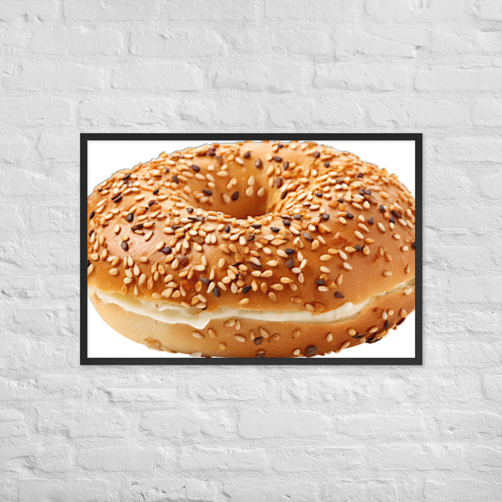 Sesame Seed Bagel Framed poster 🤤 from Yumify.AI