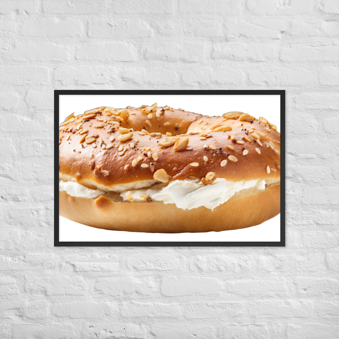 Classic Plain Bagel Framed poster 🤤 from Yumify.AI