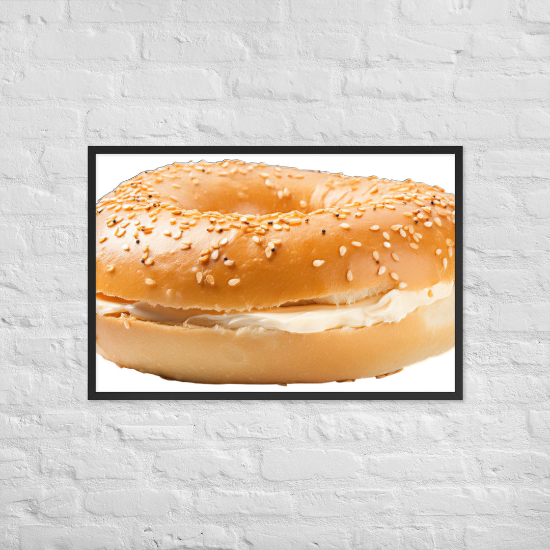 Classic Plain Bagel Framed poster 🤤 from Yumify.AI