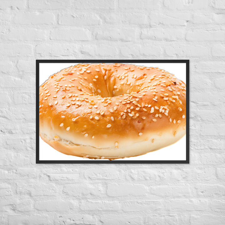 Classic Plain Bagel Framed poster 🤤 from Yumify.AI