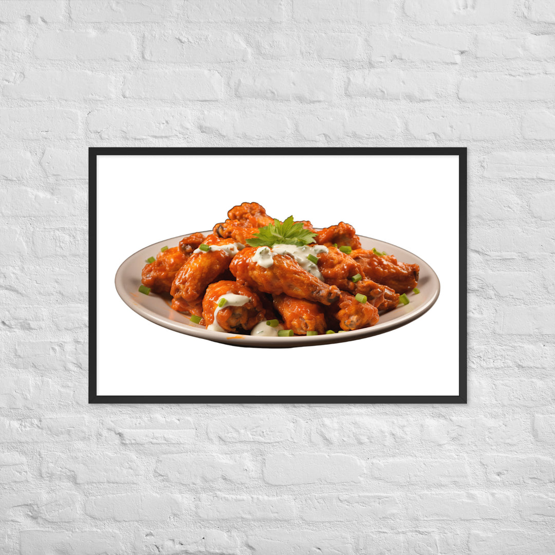 Spicy Buffalo Wings Framed poster 🤤 from Yumify.AI