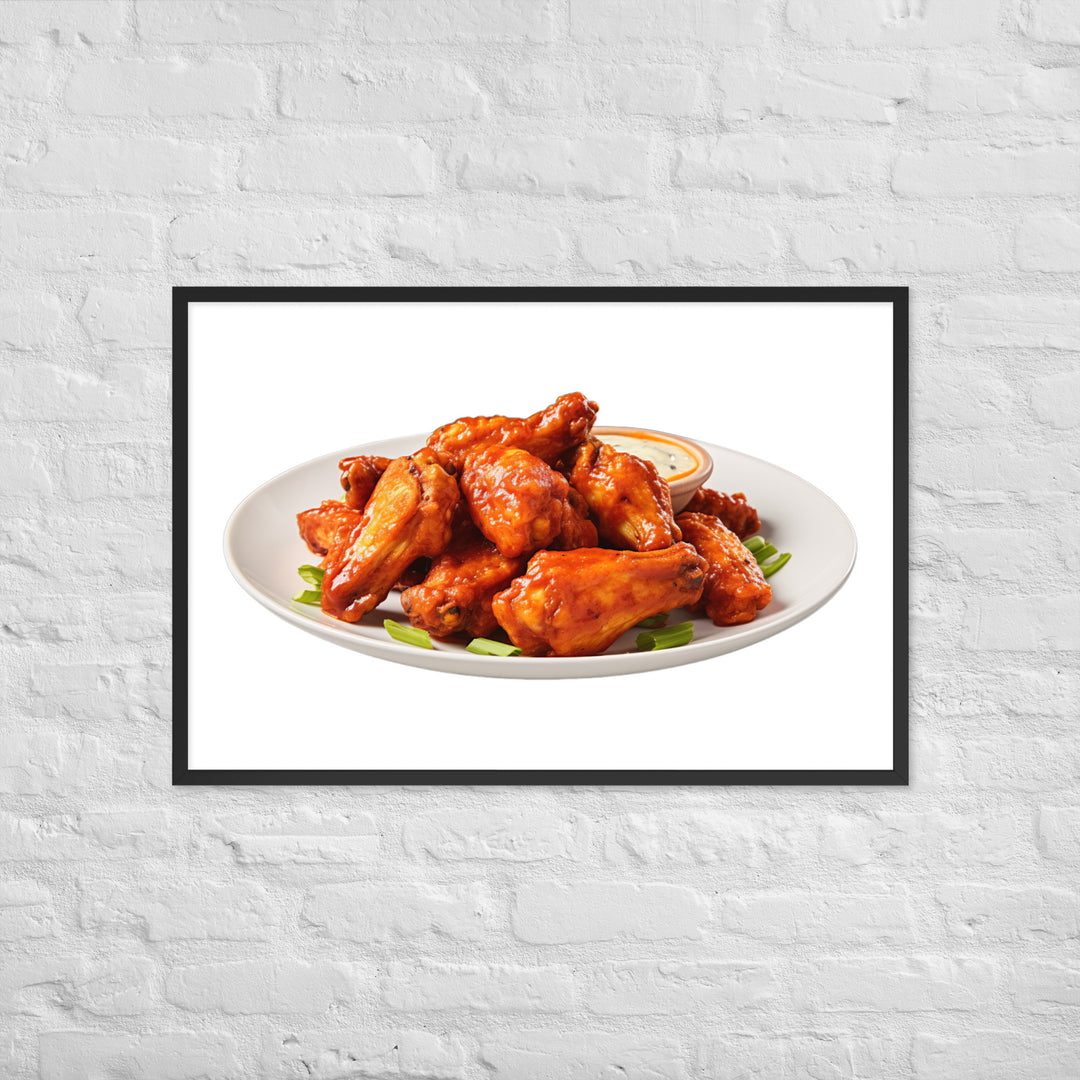 Spicy Buffalo Wings Framed poster 🤤 from Yumify.AI