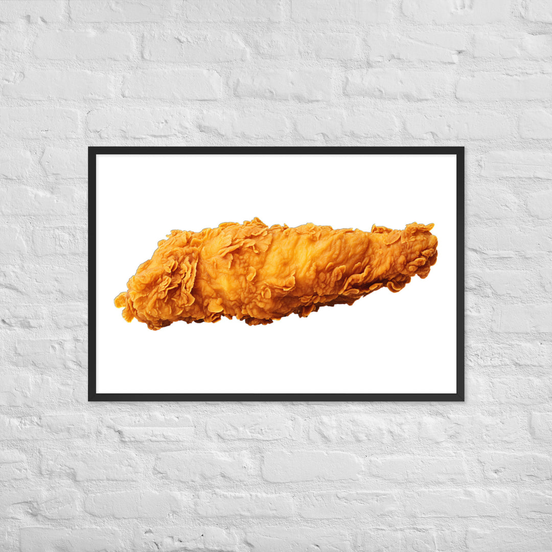 Golden Crispy Fried Chicken Framed poster 🤤 from Yumify.AI