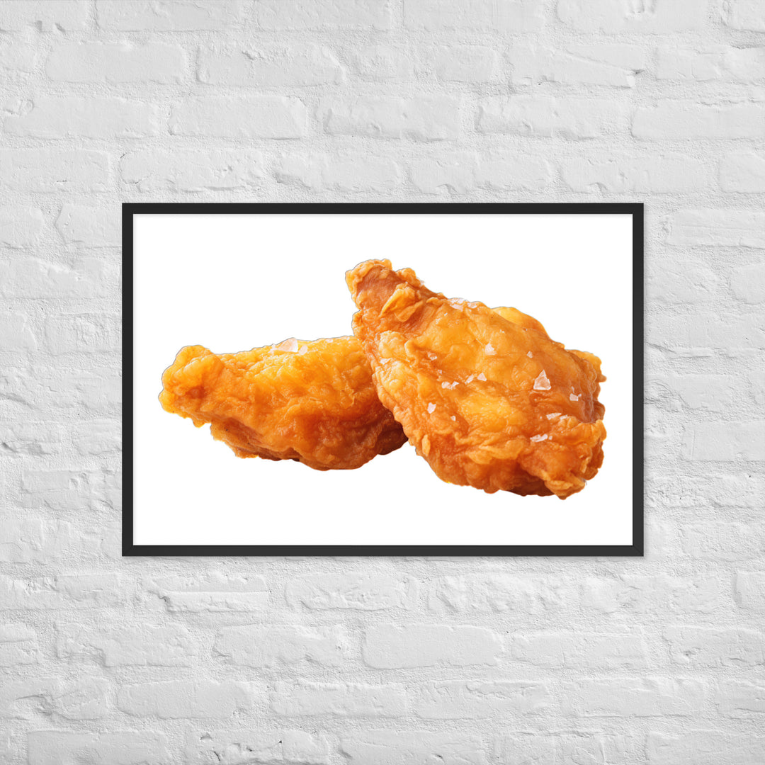 Golden Crispy Fried Chicken Framed poster 🤤 from Yumify.AI