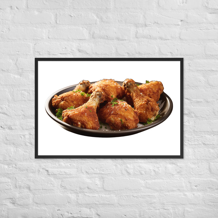 Buttermilk Fried Chicken Drumsticks Framed poster 🤤 from Yumify.AI