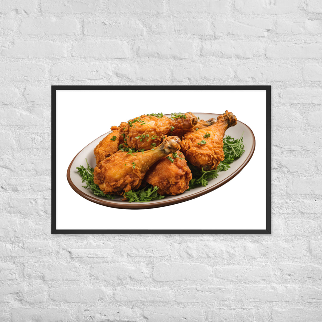 Buttermilk Fried Chicken Drumsticks Framed poster 🤤 from Yumify.AI