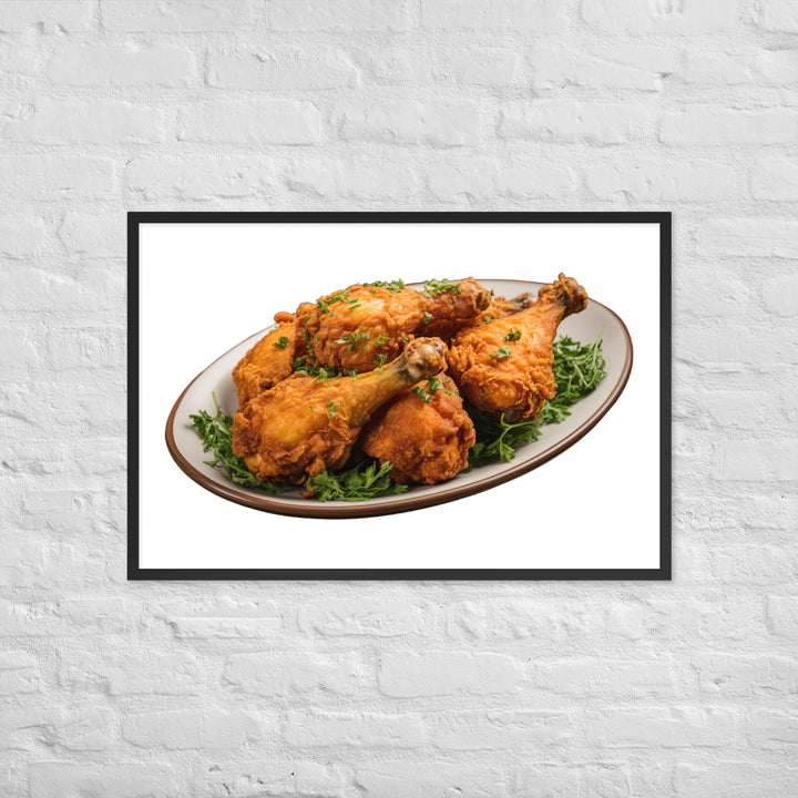 Buttermilk Fried Chicken Drumsticks Framed poster 🤤 from Yumify.AI