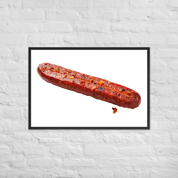 Spicy Beef Sausage Framed poster 🤤 from Yumify.AI