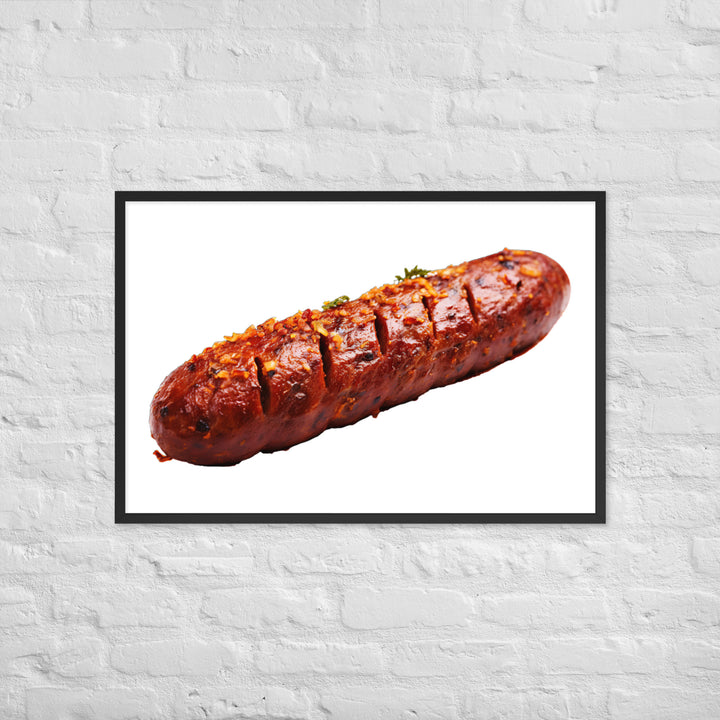 Spicy Beef Sausage Framed poster 🤤 from Yumify.AI