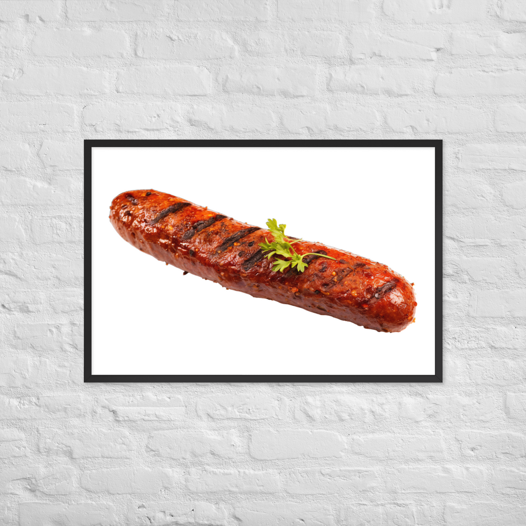 Spicy Beef Sausage Framed poster 🤤 from Yumify.AI