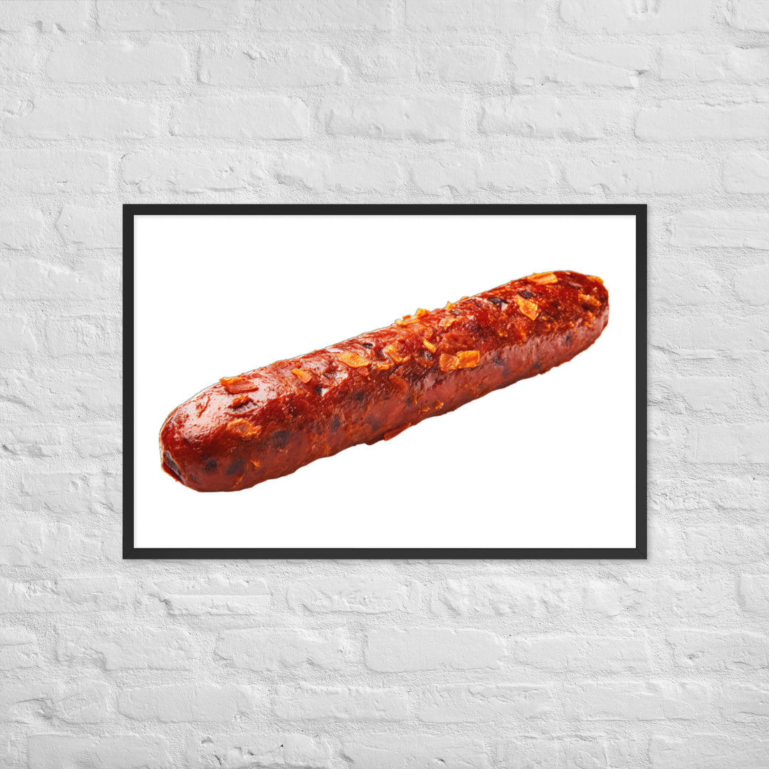 Spicy Beef Sausage Framed poster 🤤 from Yumify.AI