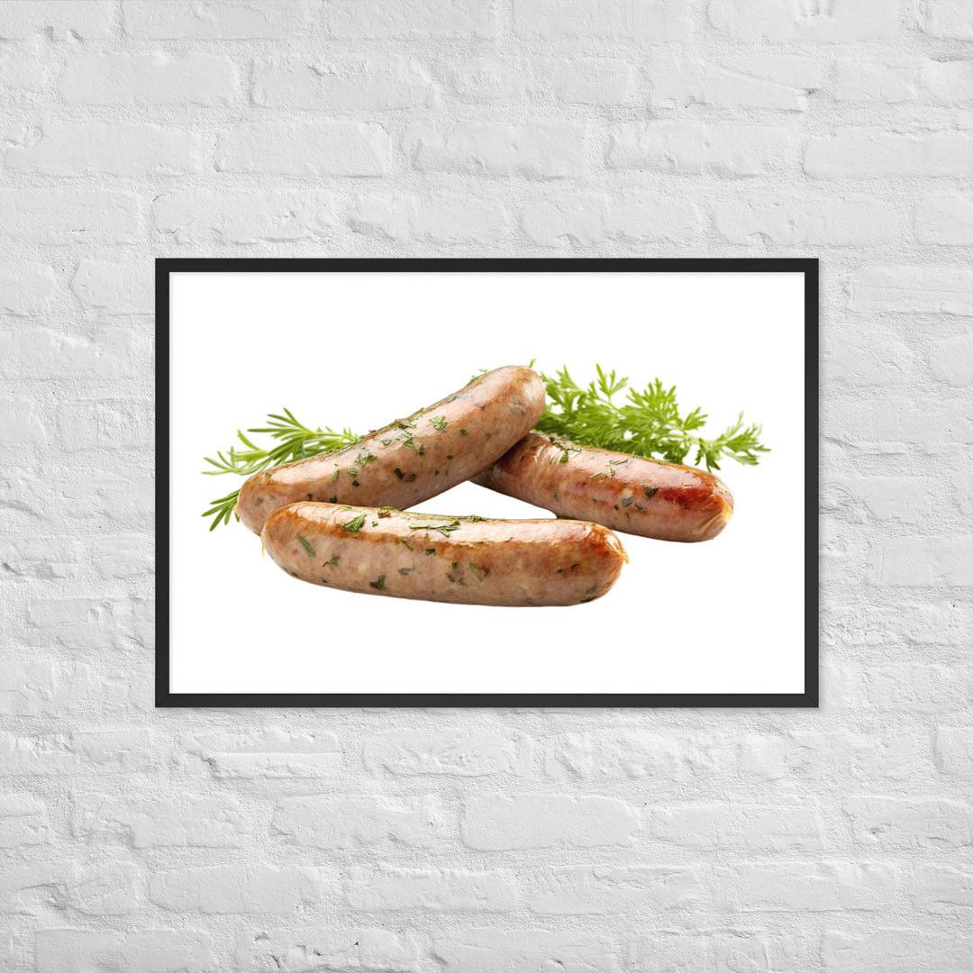 Herbed Chicken Sausage Framed poster 🤤 from Yumify.AI