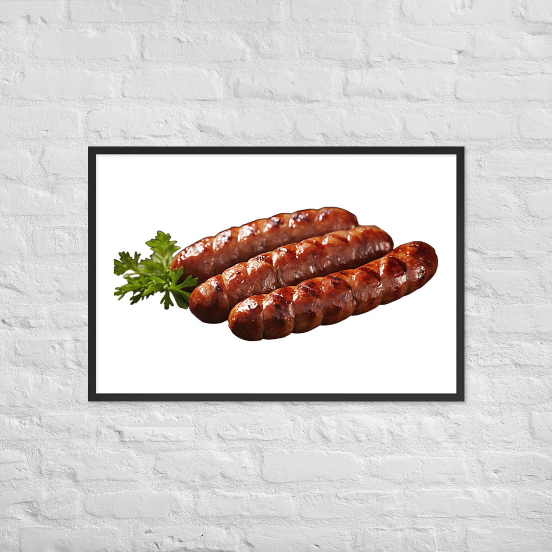 Grilled Pork Sausage Framed poster 🤤 from Yumify.AI