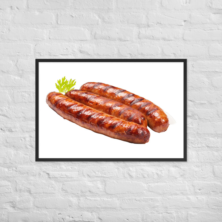 Grilled Pork Sausage Framed poster 🤤 from Yumify.AI