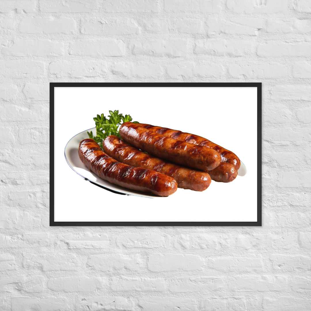 Grilled Pork Sausage Framed poster 🤤 from Yumify.AI