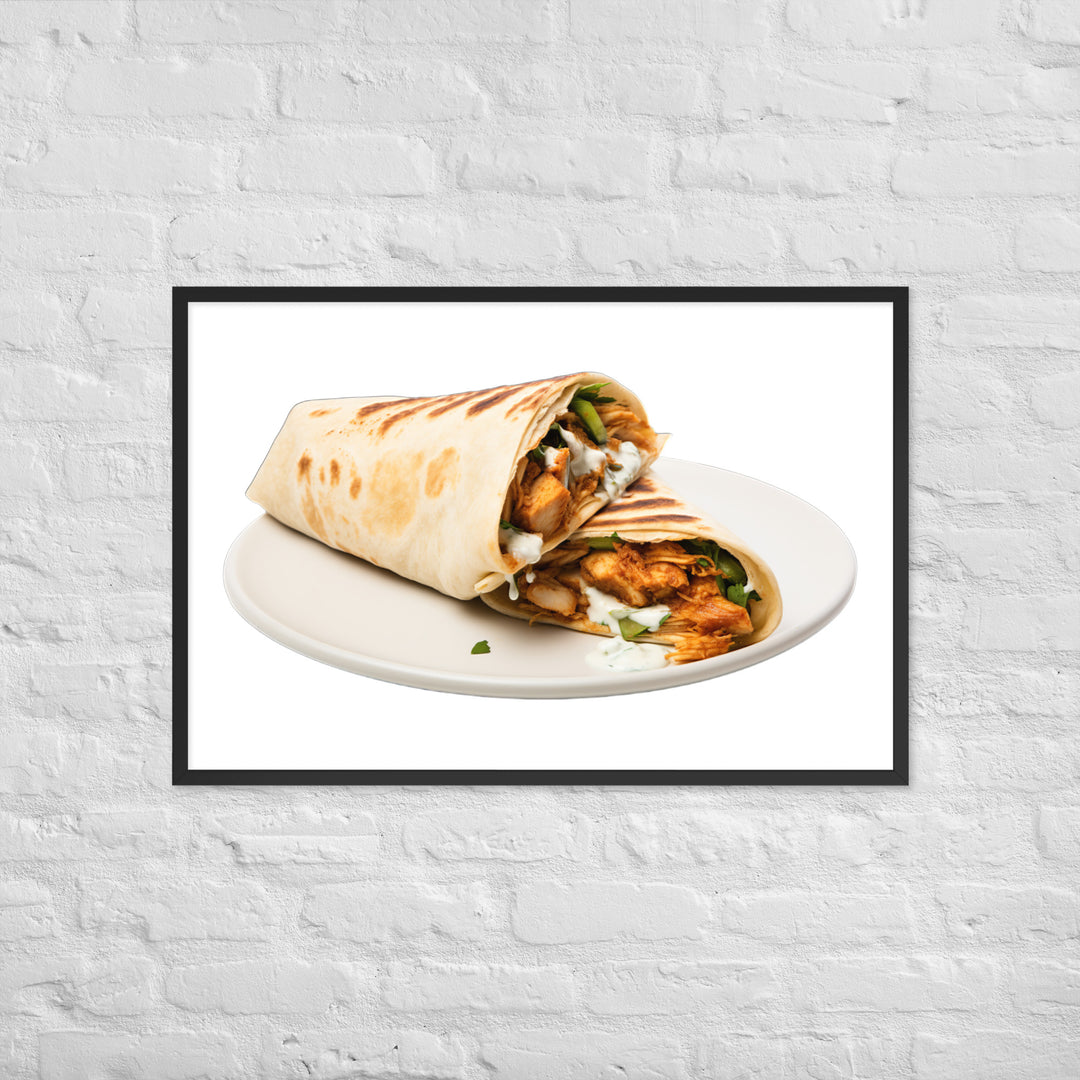 Spiced Chicken Shawarma Framed poster 🤤 from Yumify.AI