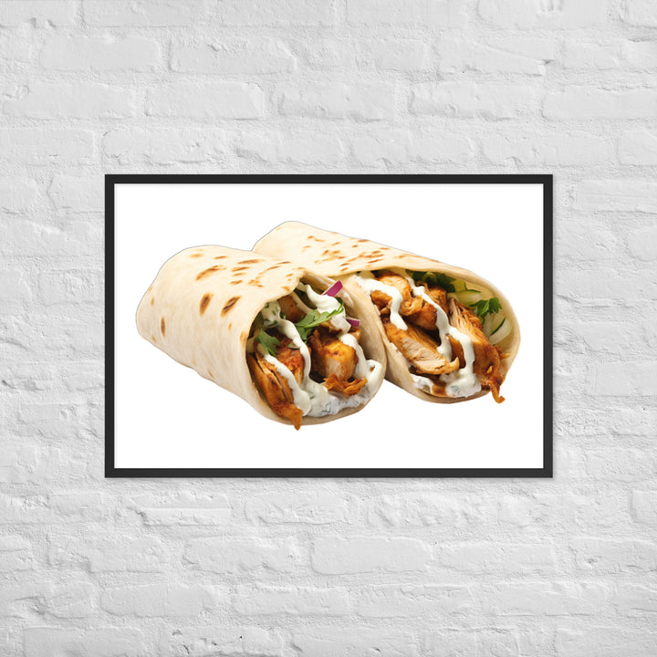 Spiced Chicken Shawarma Framed poster 🤤 from Yumify.AI