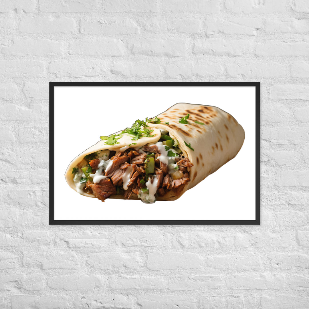 Lamb Shawarma Delight Framed poster 🤤 from Yumify.AI