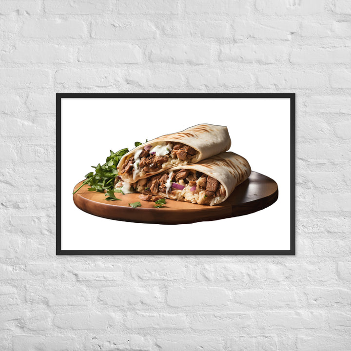 Lamb Shawarma Delight Framed poster 🤤 from Yumify.AI