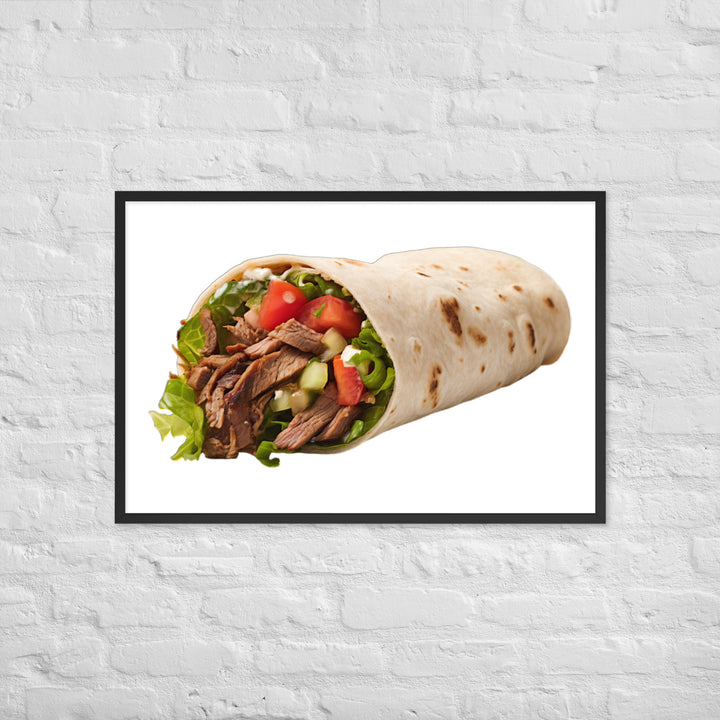 Beef Shawarma Roll Framed poster 🤤 from Yumify.AI