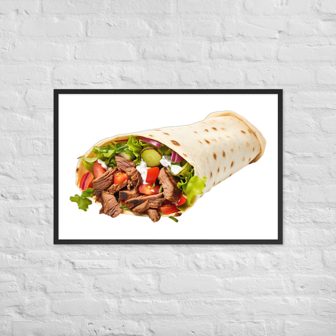 Beef Shawarma Roll Framed poster 🤤 from Yumify.AI