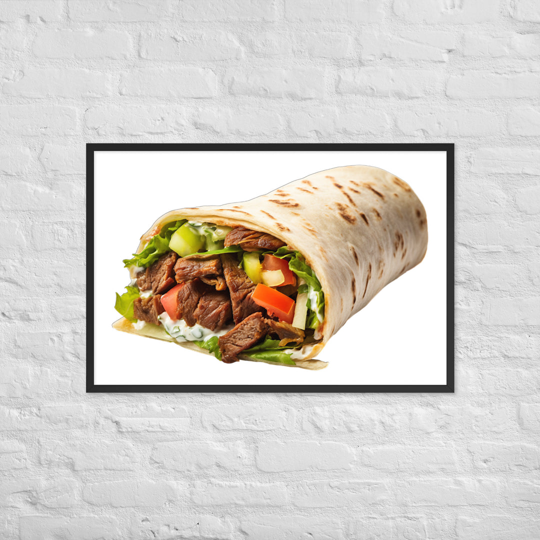 Beef Shawarma Roll Framed poster 🤤 from Yumify.AI