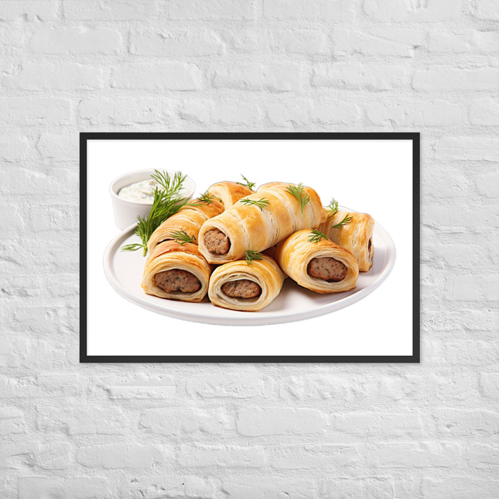 Vegan Sausage Rolls Showcase Framed poster 🤤 from Yumify.AI