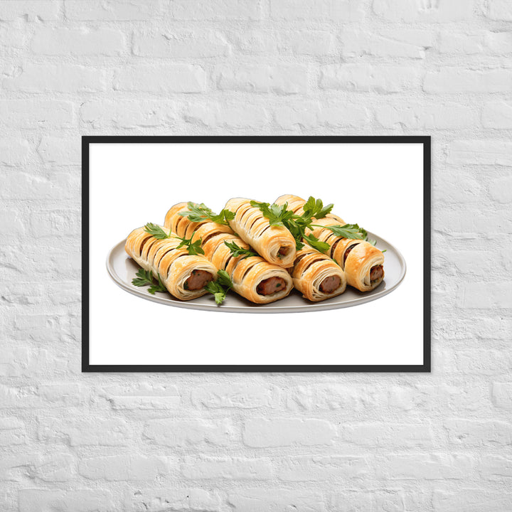 Vegan Sausage Rolls Showcase Framed poster 🤤 from Yumify.AI