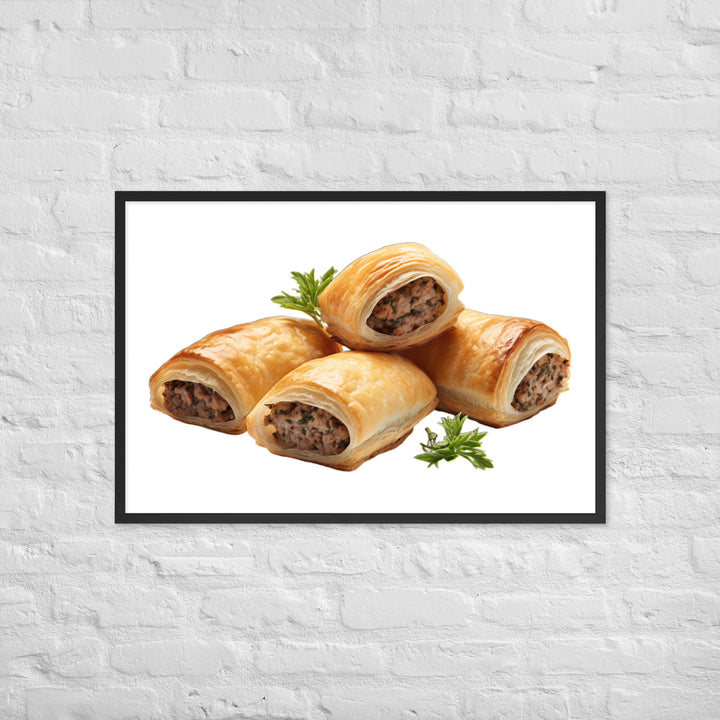 Gourmet Sausage Rolls Framed poster 🤤 from Yumify.AI