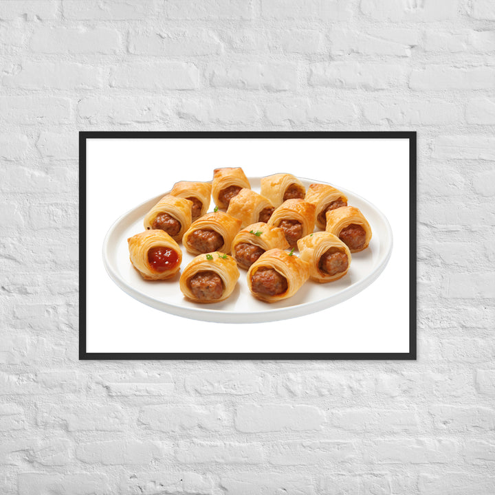 Bite Sized Mini Sausage Rolls Framed poster 🤤 from Yumify.AI