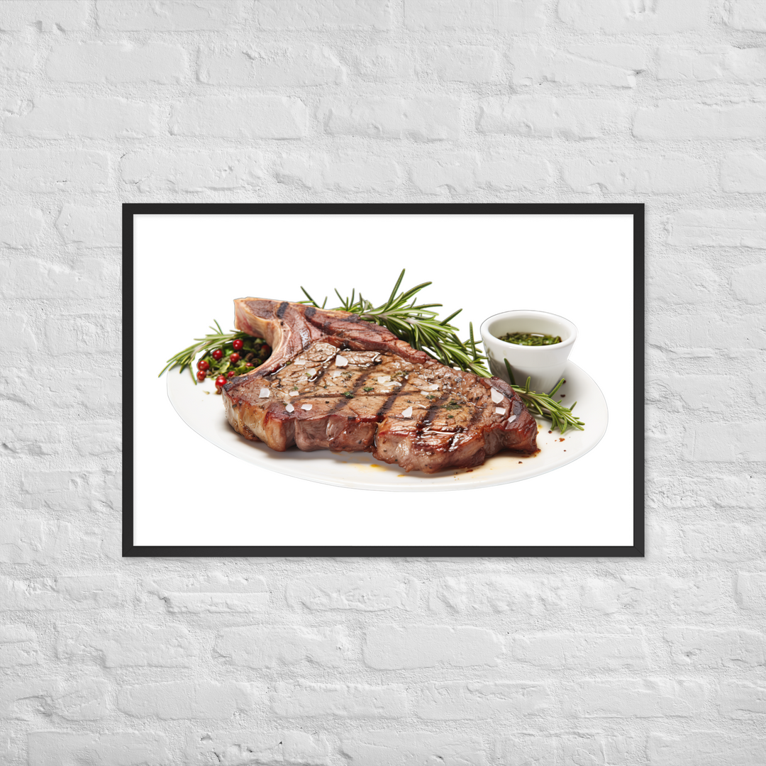 T Bone Steak with Herbs Framed poster 🤤 from Yumify.AI