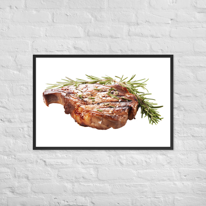 T Bone Steak with Herbs Framed poster 🤤 from Yumify.AI