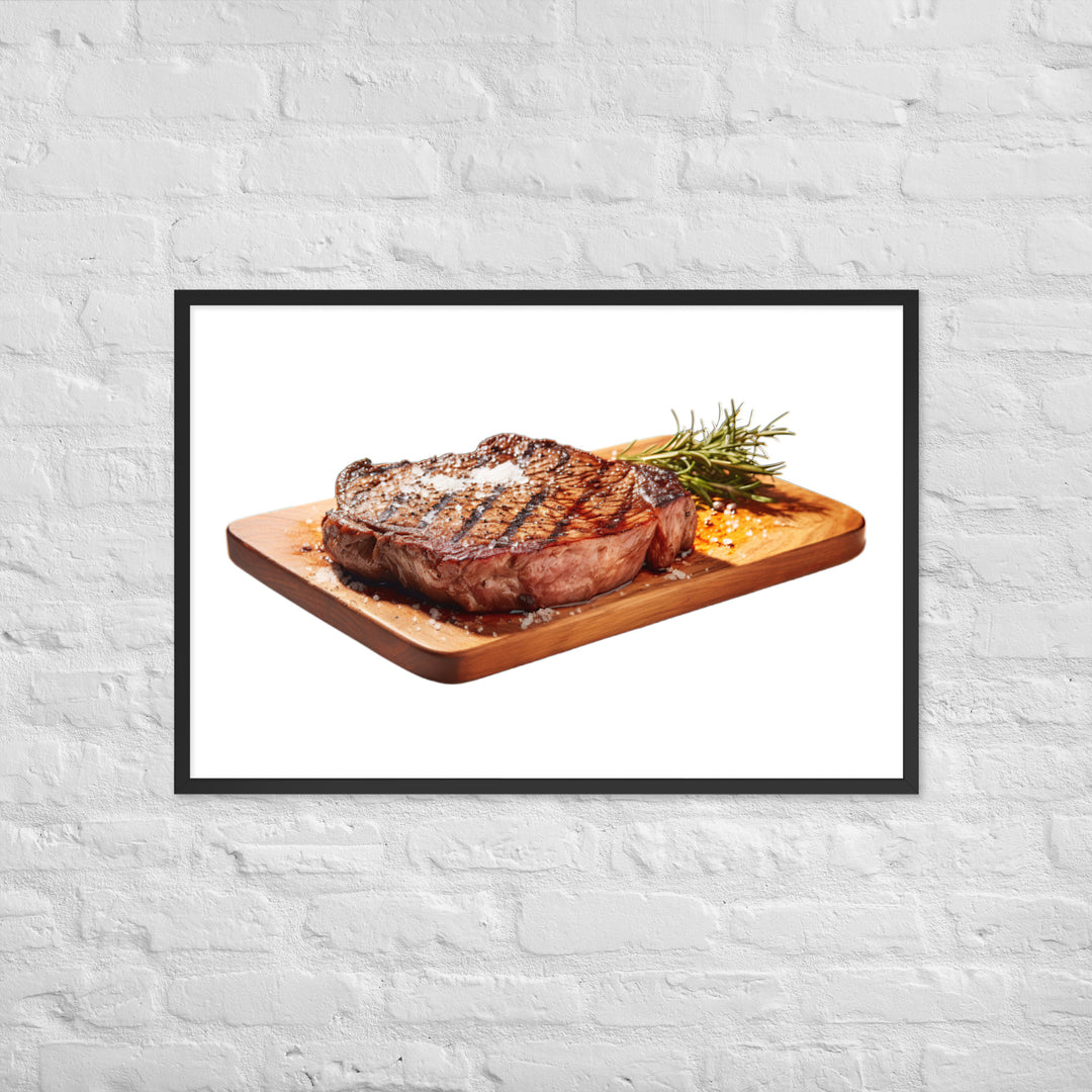 Sizzling Ribeye Steak Framed poster 🤤 from Yumify.AI